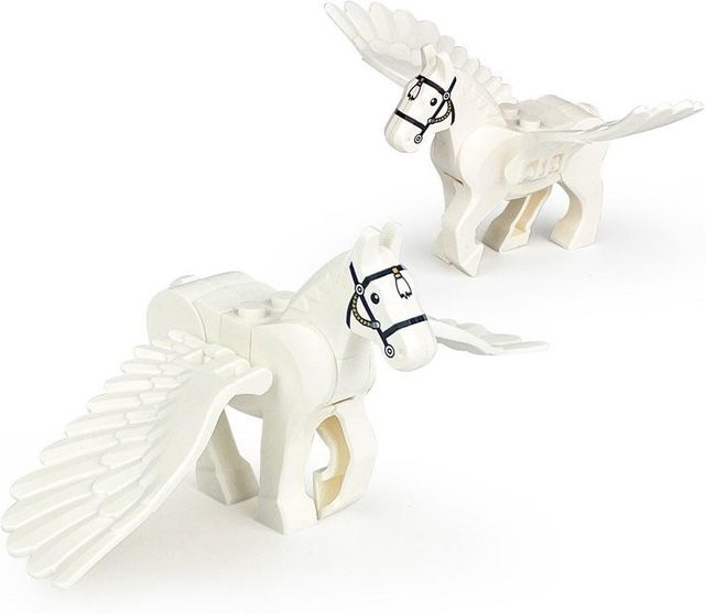 LP GO MOC Weiß Fly Pferd Pegasus Minifigur, Zubehör, 2-teiliges Set - Bild 1