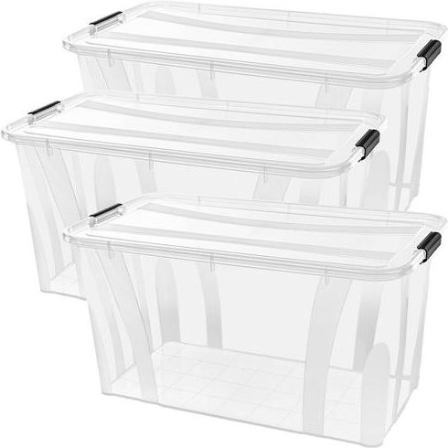 Siena HOME Aufbewahrungsbox Anzio Transparent 32l 3er-Set B/H/T: 51,0 x 23,0 x 38,5 cm - Bild 1