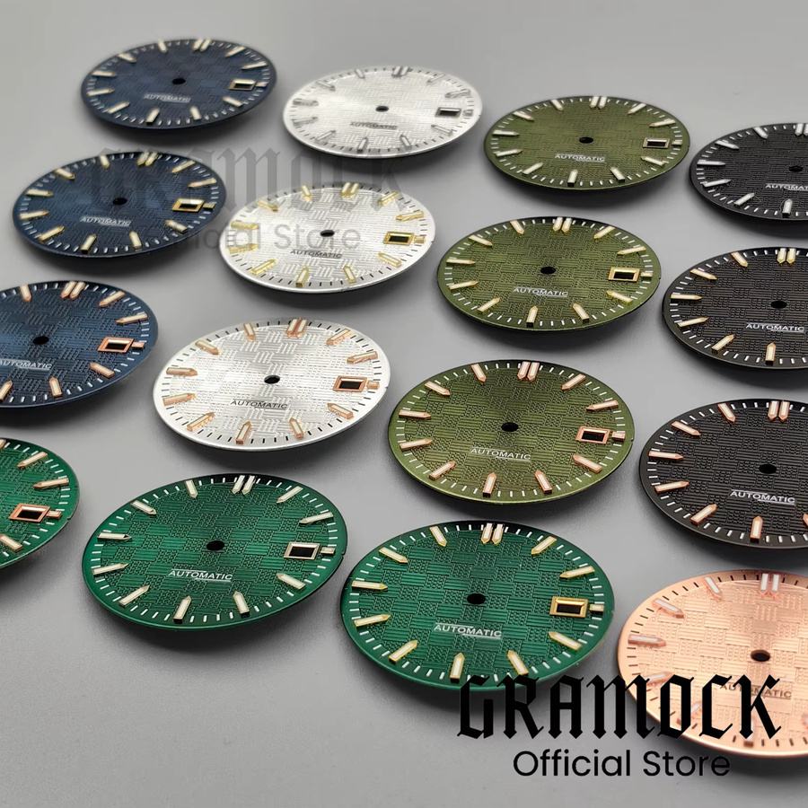 Gramock Classics Zeitersatz, 31mm Zifferblatt, grün leuchtend, für NH35A NH36A Uhrwerk - Bild 1