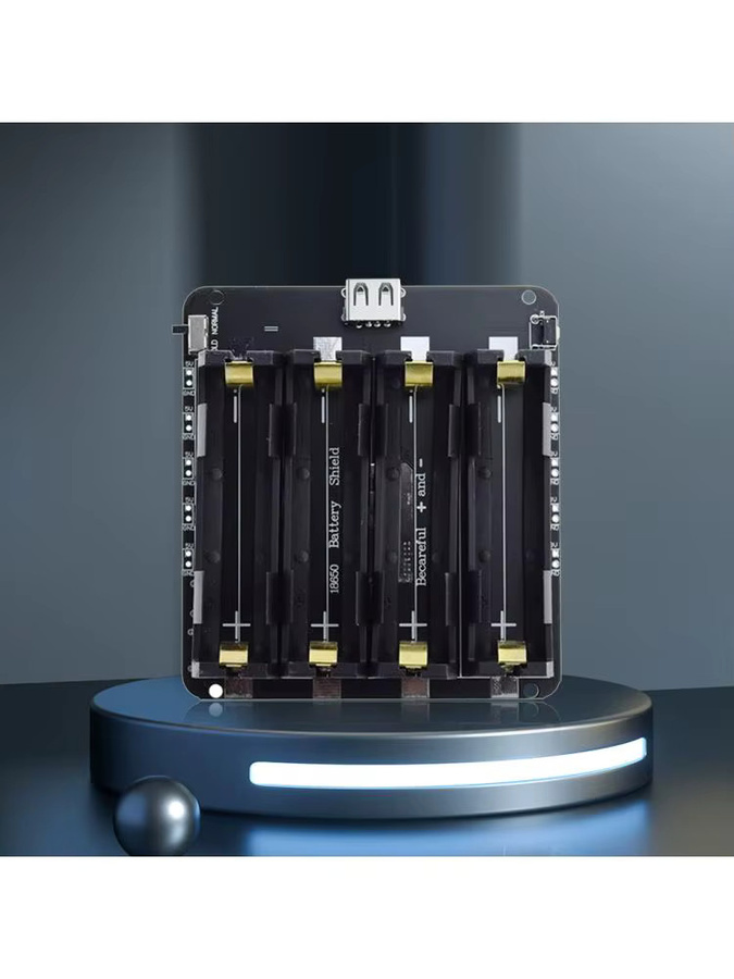 ALLOET 18650 Batteriehalter Zweispannungs-Lithium-Batteriemodul mit Micro-USB Mobile Power Erweiterungsplatine für Raspberry Pi in Schwarz - Bild 5
