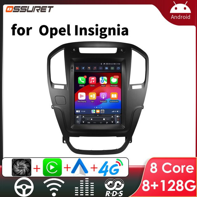 OSSURET Android Autoradio Stereo für Opel Insignia und Buick Regal 2009–2013 mit 9,7 Zoll vertikalem Bildschirm, Wireless Carplay und Bluetooth, Schwarz - Bild 1
