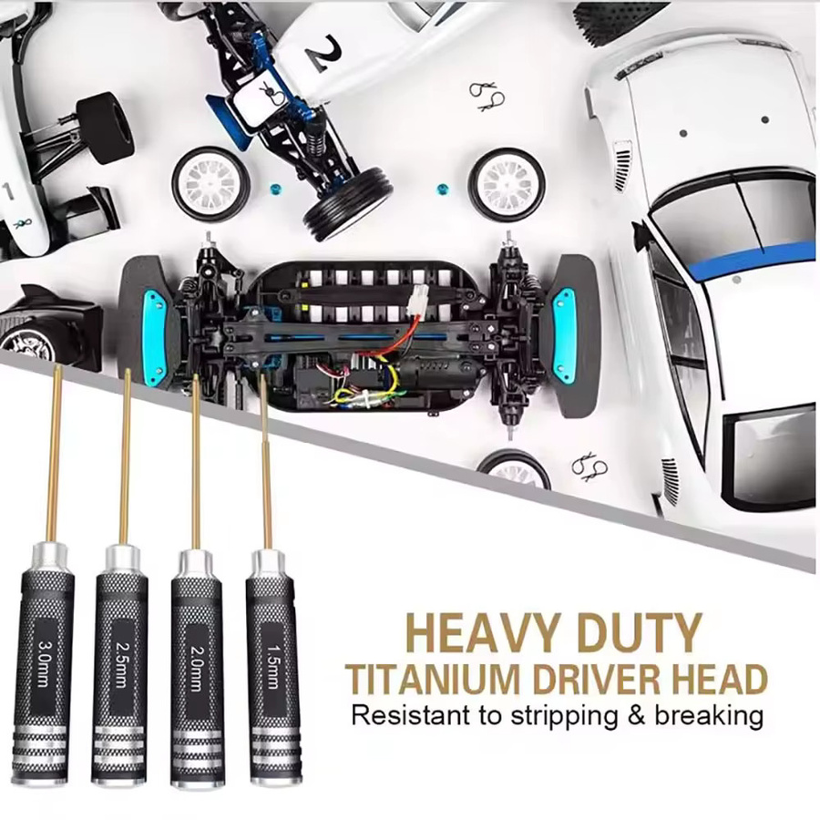 Ninth World Sechskant-Schraubendreher-Set für FPV Racing Drones und ferngesteuerte Autos, 1,5 mm, 2,0 mm, 2,5 mm und 3,0 mm - Bild 3