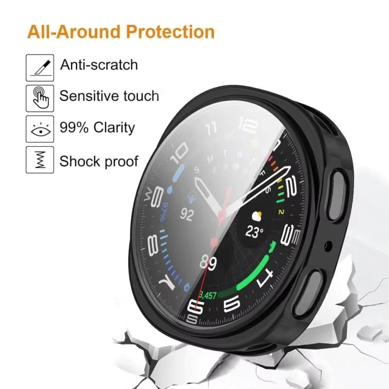 Samsung Smartwatch Hülle, Kunststoff, Schwarz, Galaxy Watch 8 - Bild 2
