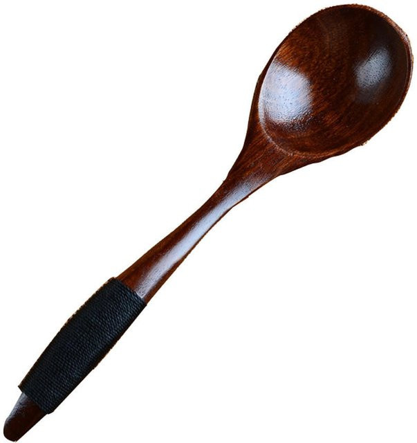 NATAWA Holzlöffel als kleiner Kochlöffel und Teelöffel in Schwarz und Braun, oval geformt - Bild 1