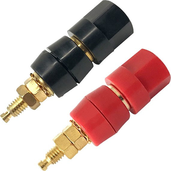 Si Tai&SH Lautsprecher Stecker Set mit Banana Binding Posts und Jack Adapter in Schwarz und Rot - Bild 1