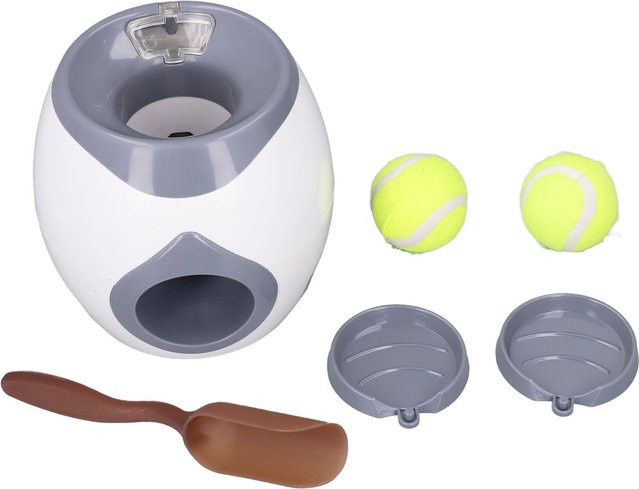 TOMTOP JMS Hunde Ball Fütterspielzeug, mit 2 Tennisbällen, weiß - Bild 1