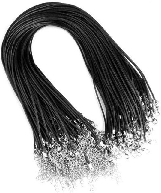Chanfar Halskette, Schwarze Wachsschnur, 45 cm, Unisex - Bild 1