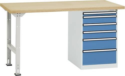 Manuflex TP5090.5012 Werkbanksystem in Licht-Blau (RAL 5012), B/T/H: 300 x 200 x 80 cm - Bild 1