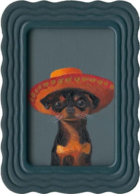 Art Universe Leinwandbild Mexican Puppy Modernes Tiergemälde Multicolour B: 15 cm, H: 21 cm - Bild 1