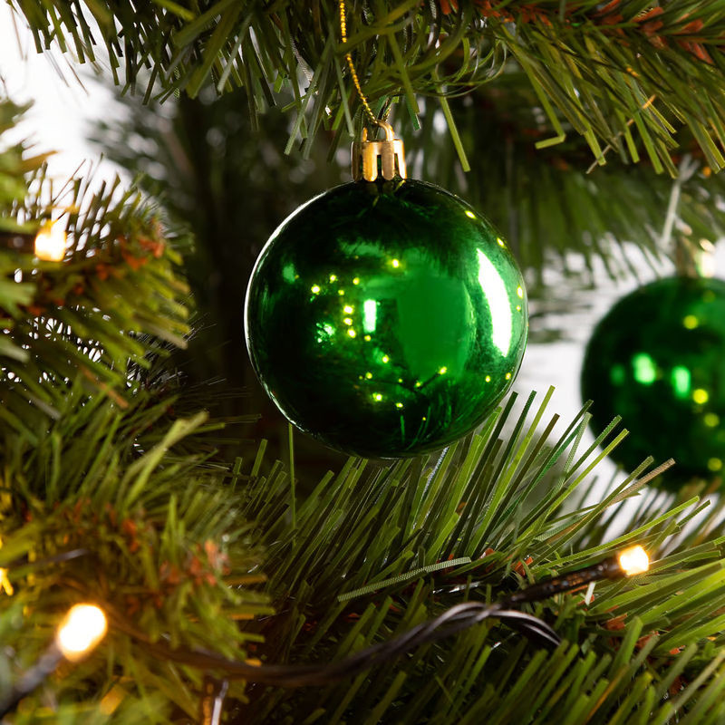 Casaria Weihnachtskugeln 24er Set aus Kunststoff in Grün, Weiß, Gold und Schwarz - Bild 1