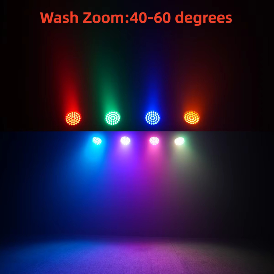HYULIGHTS LED Moving Head Wash Light RGBWA UV 6in1 mit Zoom und CTO Farbtemperatur, Schwarz - Bild 4