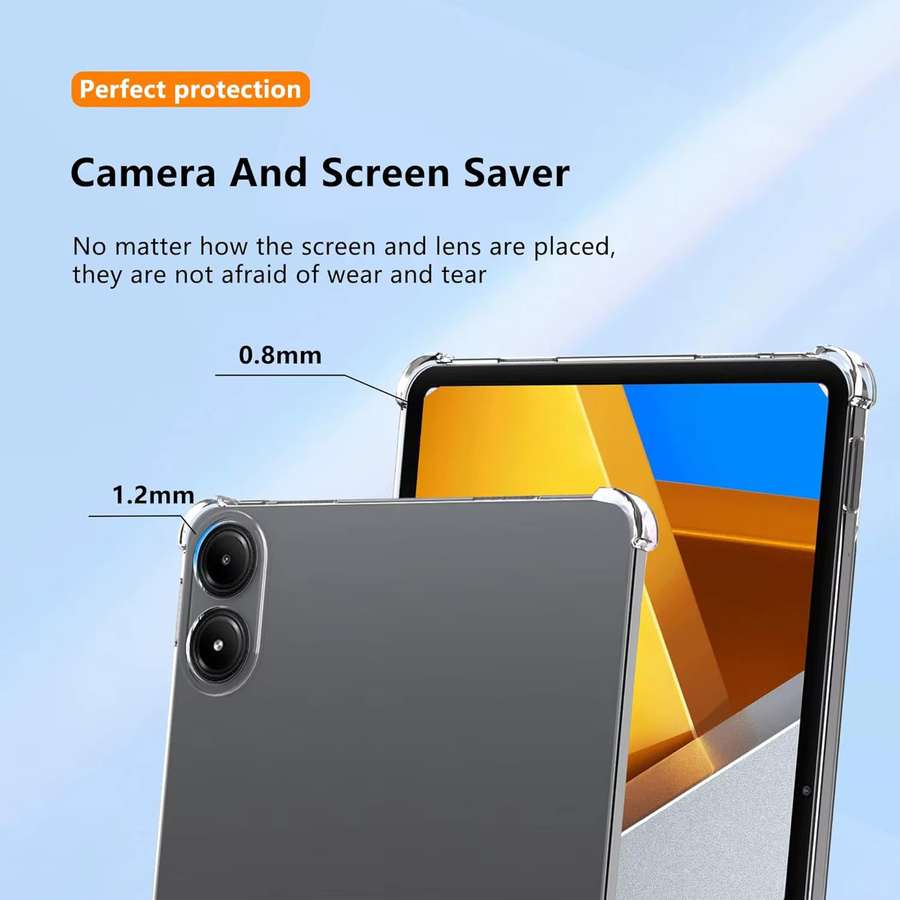 Stoßfeste und ultraschlanke TPU-Schutzhülle für Xiaomi POCO Pad und Redmi Pad Pro 4G/5G in Transparent - Bild 3