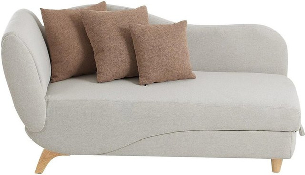 Vente-unique Recamiere Penelope mit Schlaffunktion in Beige, B/T/H: 160 x 80 x 81 cm