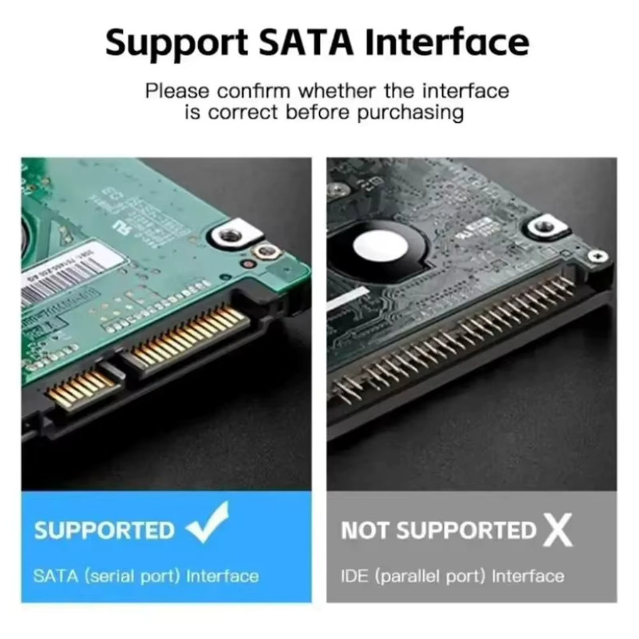 USB-C zu SATA III Adapterkabel für 2,5 Zoll SSD und Festplatten, Schwarz - Bild 3