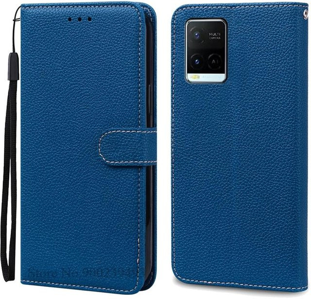 Handyhülle für Vivo Y21S und Vivo Y21 in Navy Blau, weiche Silikon-Klapphülle mit Geldbörsenfunktion aus Leder - Bild 1