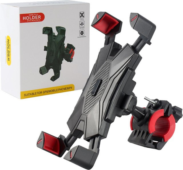 Universeller Handyhalter von HONGDAK in Schwarz für Motorrad, Mountainbike und Elektrofahrrad zur Befestigung von iPhone, Xiaomi, Samsung und Huawei - Bild 1