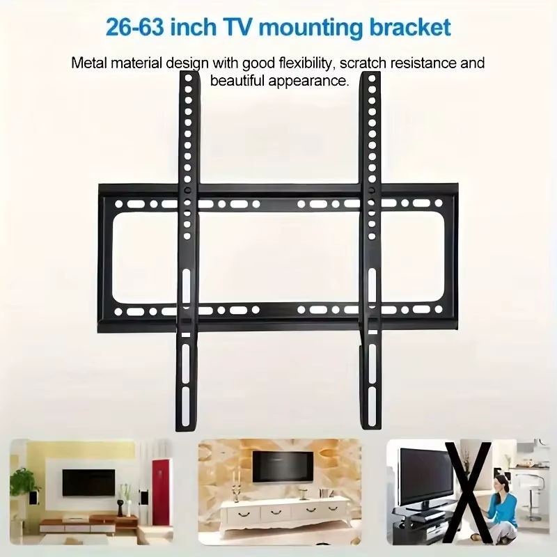 BEISHI Feste TV-Wandhalterung aus Metall für 26-63 Zoll Bildschirme, VESA 400 x 400 mm, Schwarz, Tragkraft 50 kg - Bild 5