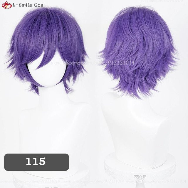 Lila Cosplay Perücke, 32 cm, Synthetisches Haar, Unisex - Bild 1