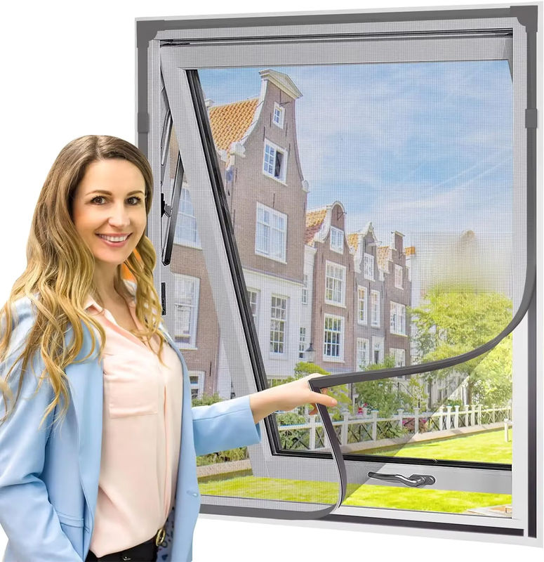 Innerhouse DIY Sommer Mesh Vorhang als abnehmbares Insektenschutznetz mit Magnetverschluss in Weiß und Grau - Bild 5