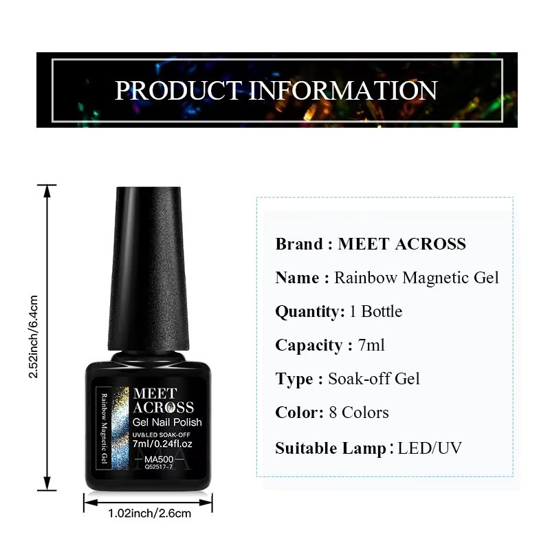 MEET ACROSS Regenbogen Magnet-Nagelgel, 7 ml, glänzend - Bild 6