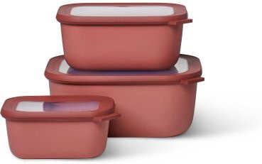 Mepal Multischüssel Set Cirqula rechteckig hoch, 3-teilig, Vivid Mauve, luftdicht, 750 ml, 1500 ml und 3000 ml - Bild 1