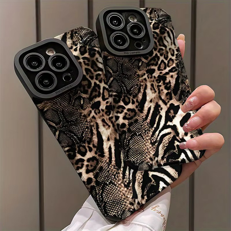 Sturzsichere Handyhülle mit Leoparden- und Zebradruck für iPhone 11 bis iPhone 17 Pro Max Plus, Multicolor - Bild 3