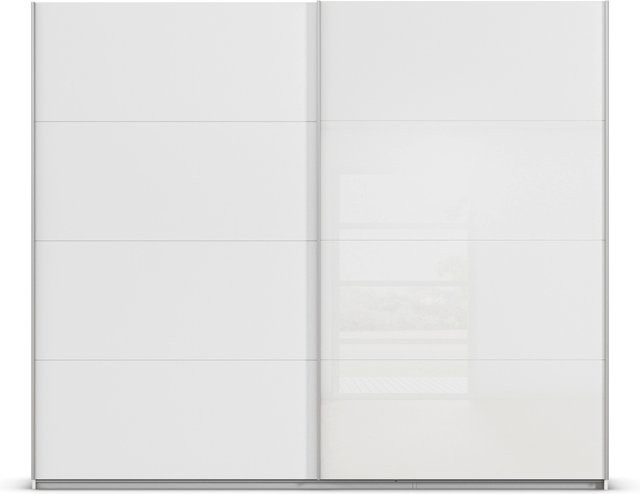 RAUCH ORANGE Quadra Schwebetürenschrank mit Glaselementen in Weiß, B/T/H: 271 x 62 x 230 cm - Bild 1