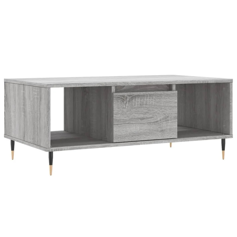 vidaXL Couchtisch modern in Grau Sonoma aus Holzwerkstoff, B/T/H: 90 x 50 x 36,5 cm - Bild 2