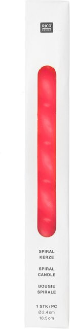 Rico Design Spiralkerze in Neon Pink, Durchmesser: 2,4 cm, Höhe: 18,5 cm - Bild 1