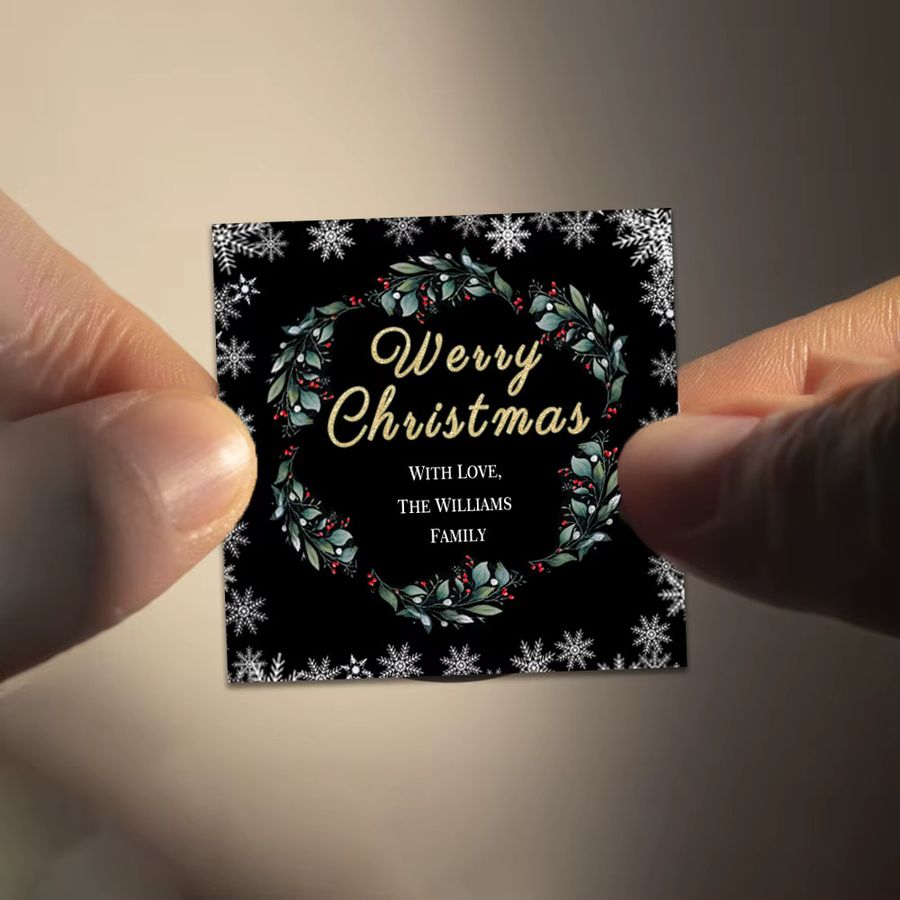 Weihnachtskranz Aufkleber von cyuan für Weinflaschen, Snacks und Geschenkdekorationen - Bild 5