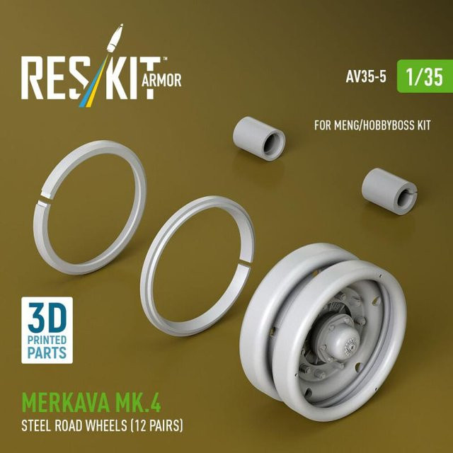 ResKit Models Merkava Mk.4 Steel road wheels, 12-teiliges Set, 3D Printed - Bild 1