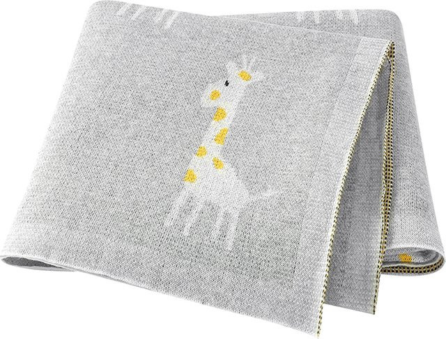 Mimixiong Baby Decke aus Baumwolle für Neugeborene und Kleinkinder, grau, B/B: 100 x 80 cm - Bild 1