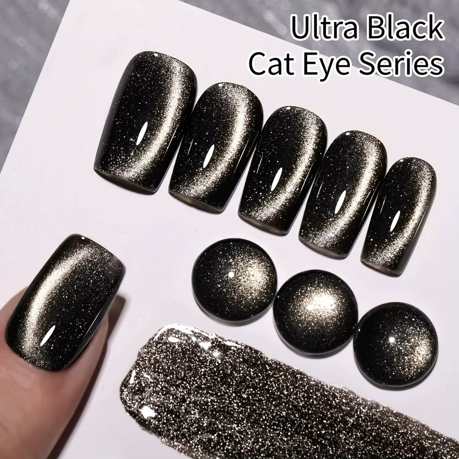 SHAKA Cat Eye Gel Nagellack, Schwarz, Schimmernd - Bild 3