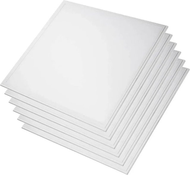 LUXULA 6er Pack LED Panel Rasterleuchte 36W, 3600lm, 6000K Kaltweiß Tageslicht, Weiß, B/B: 62 x 62 cm - Bild 1