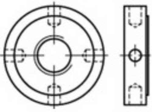 TOOLCRAFT Kreuzlochmuttern M22 DIN 1816 aus Stahl, 10 Stück - Bild 1