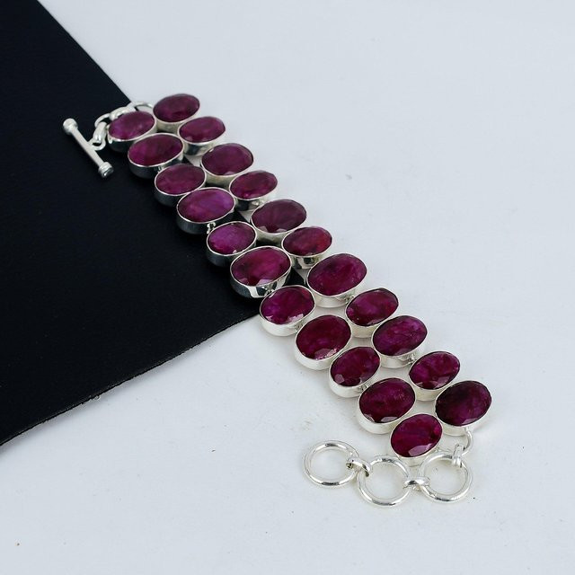 JewelryMart Armband, 925 Silber, Rubin, Rot, Unisex - Bild 1