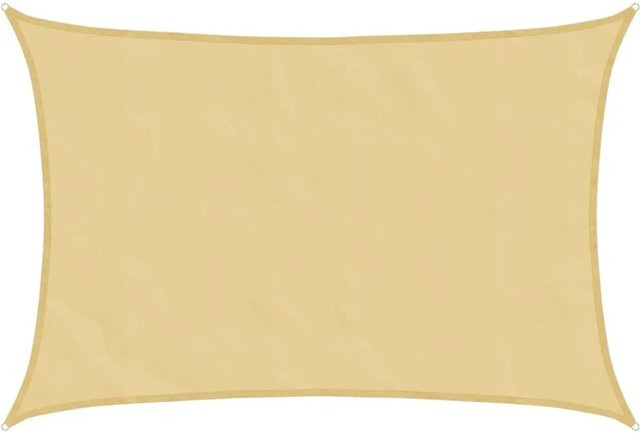 Furnicato Sonnensegel rechteckig aus Polyester-Oxford in Sandfarbe, Breite: 5 m, Tiefe: 4 m - Bild 1