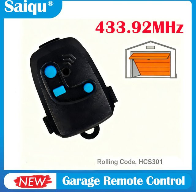 433 MHz Garagentor-Fernbedienung mit Clip-Tor-Sender 433,92 MHz Rolling Code in Schwarz - Bild 1