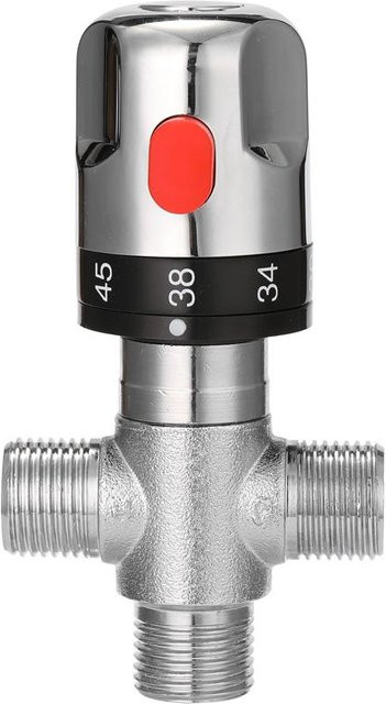 Meterk Thermostat-Mischventil aus Messing in Chrom Silber für die Wandmontage mit Sicherheitsstopp - Bild 1