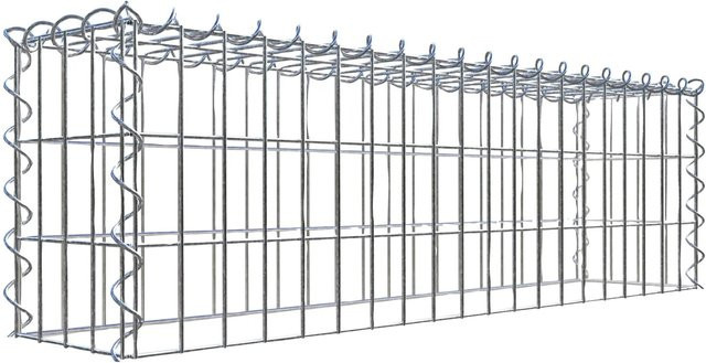 Gabiona Gabione-Anbaukorb Typ 3 in Silbergrau, Stahl, B/T/H: 30 x 100 x 20 cm, Maschenweite 5 x 10 cm - Bild 1