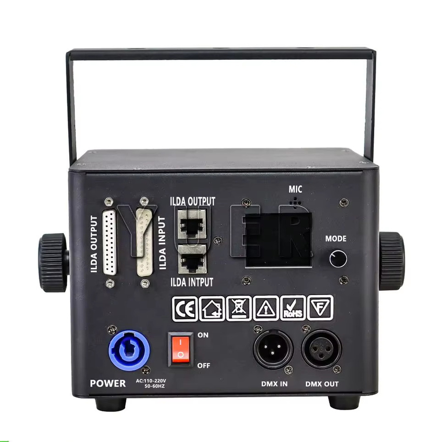 Yuer RGB 5W Laser Beleuchtung mit Bluetooth APP Steuerung und ILDA RJ45 Schnittstelle in Schwarz Multicolour - Bild 2
