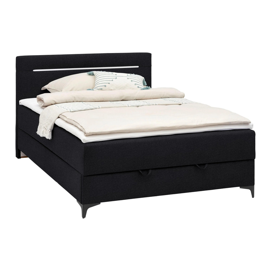 Mömax Boxbett Jerry in Schwarz mit gepolstertem Rahmen, Breite: 100 cm, Tiefe: 200 cm - Bild 2