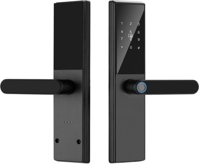 WAFU Smart Türschloss Keyless Entry mit Biometrie, Karten und Schlüssel, Tuya App-Steuerung, Schwarz - Bild 1