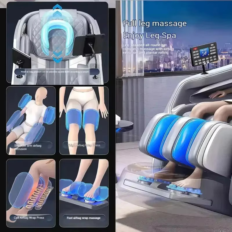 MUFU 4D Shiatsu Massagesessel mit SL-Track, Zero Gravity, Heizung und Airbags, Farbe: Schwarz oder Blau - Bild 3