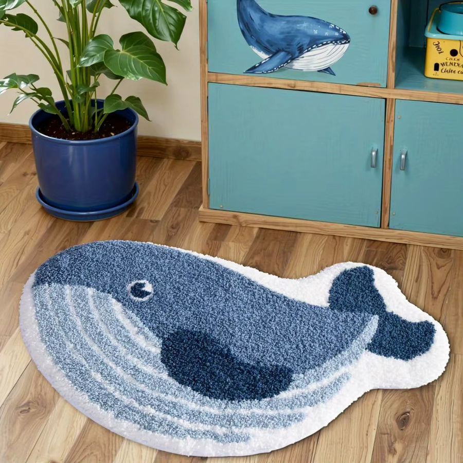 VIKAMA Wal-Teppich in Blau aus Polyester für Wohnzimmer, Schlafzimmer oder Badezimmer - Bild 2