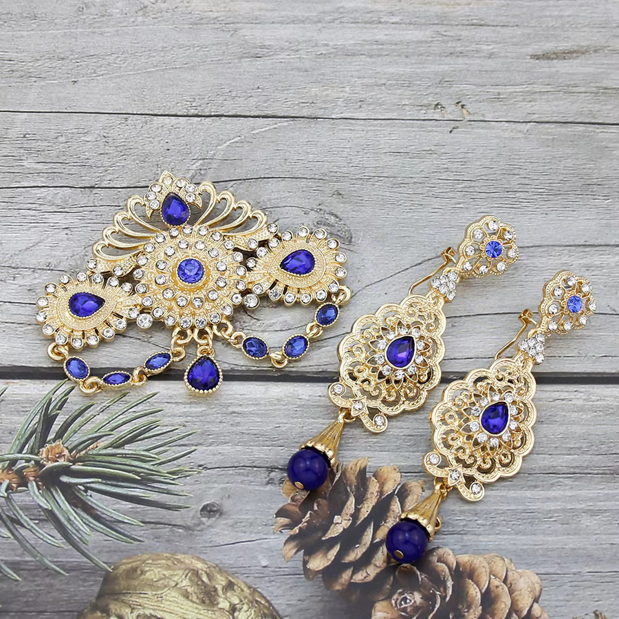Sun spicems Ohrringe Set, Gold Farbe, Kristall, Damen - Bild 2