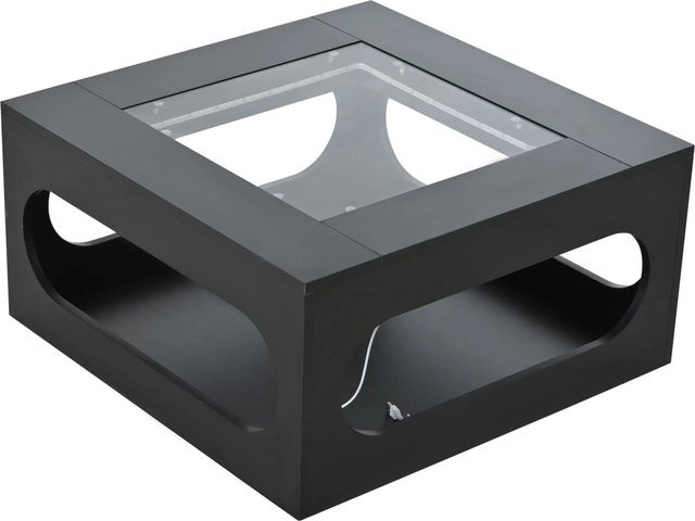 okwish Couchtisch mit Glasplatte und LED-Beleuchtung in Schwarz, B/T/H: 70 x 70 x 35 cm - Bild 1