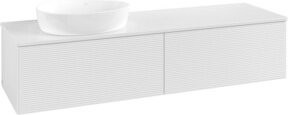 V&B Waschtischunterschrank Antao mit Frontstruktur in Weiß lackiert, B/T: 160 x 50 cm - Bild 1