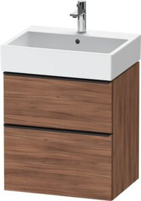 Duravit Waschtischunterschrank D-Neo Wandmontage, Farbe Weiß/Nussbaum, B/T/H: 58,4 x 44,2 x 62,5 cm - Bild 1