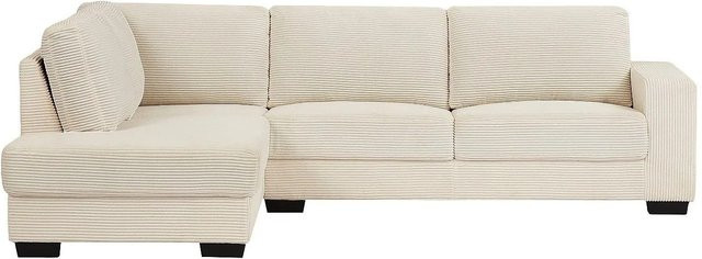 Vente-unique Sofa Meseta in Beige mit Cord-Bezug, L-Form, Breite: 282 cm, Tiefe: 208 cm, Höhe: 85 cm - Bild 1